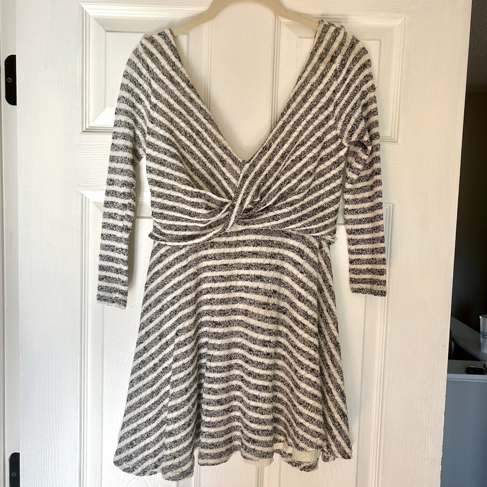 Free People “Twist and Shout” Striped Sweater Dress - XS